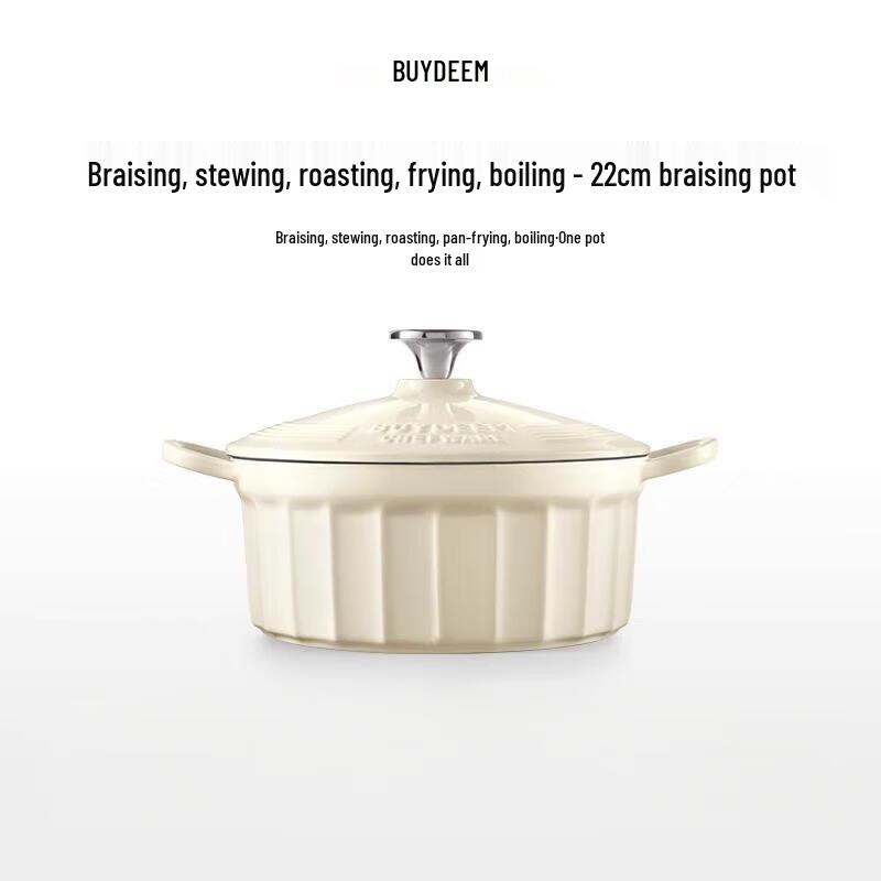 Buydeem CP521 22cm Cast Iron Enamel Pot