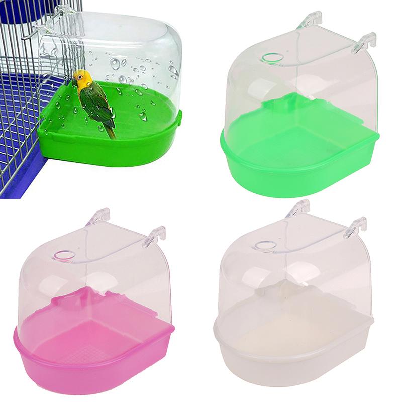 Pet Bird Bathtub Hanging Parrot Bathtub Bird Cage Accessories Bath Shower Box