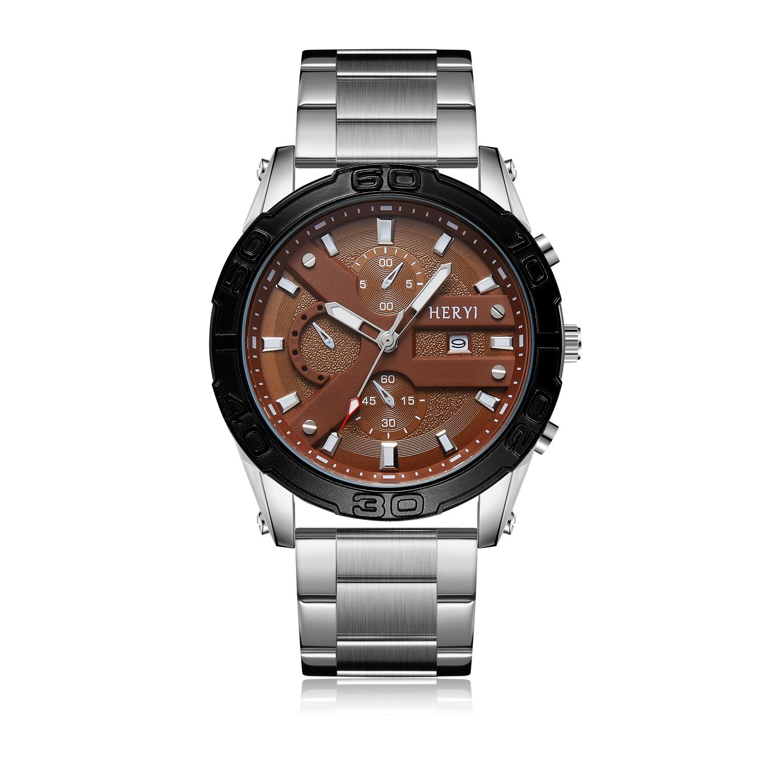Fashion Business Function Quartz Men S Watch Calendar Men S Steel Strap Watch