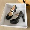 Fashion 2024 Women Baotou Round Toe Platform Heel Mary Janes Shoes Women Shallow Elegant Trend Comfortable Fashion Shoes Shoes for Women