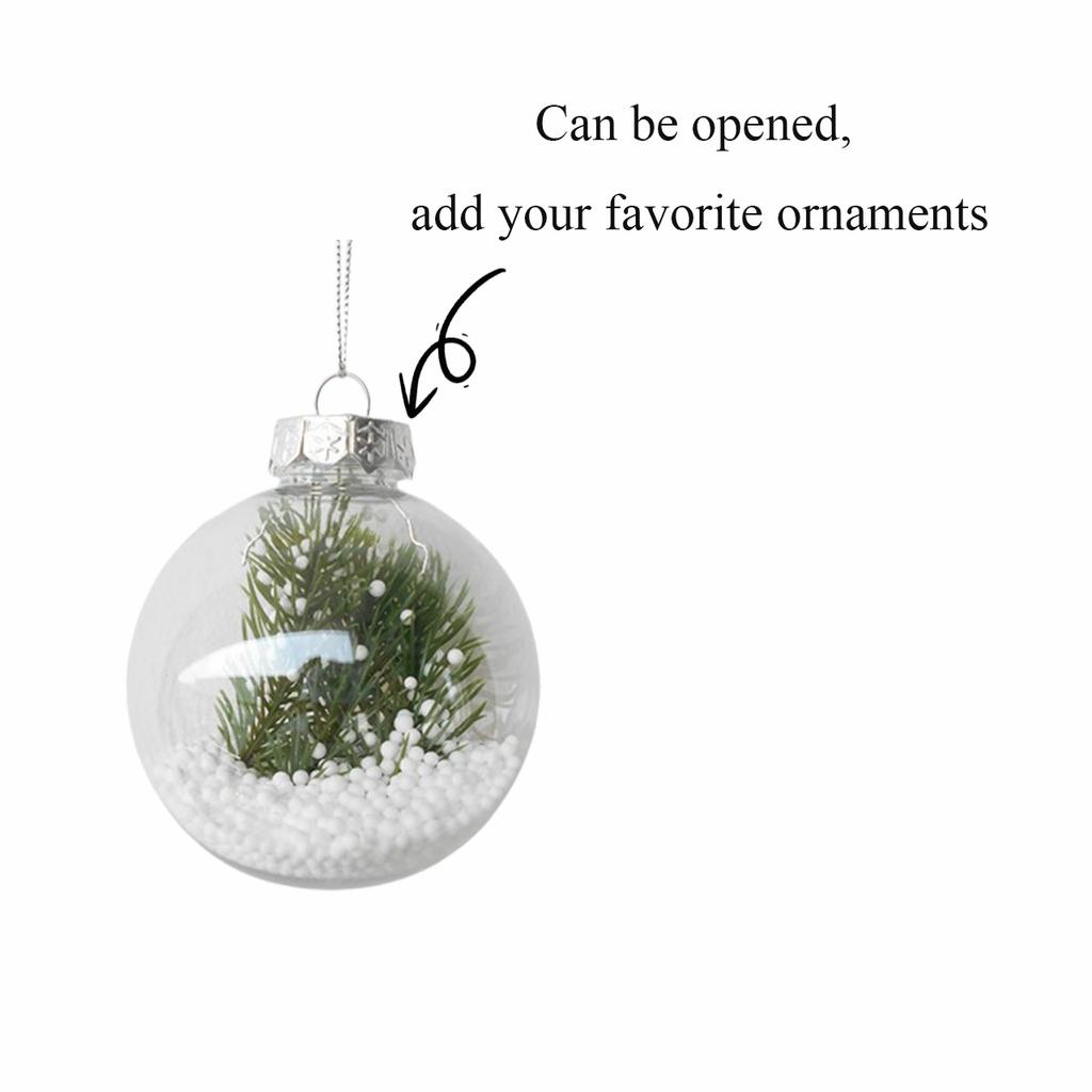 1~8pcs Clear Plastic Christmas Ball Ornaments Xmas Tree Hanging Pendant 2025 Christmas Home Decoration Gifts