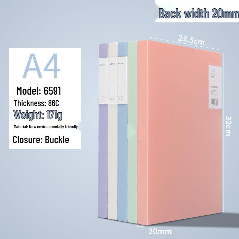 

Пластиковый архивный бокс Morandi формата A4 - Прочное хранилище для студенческих файлов 20mm Snap Buckle