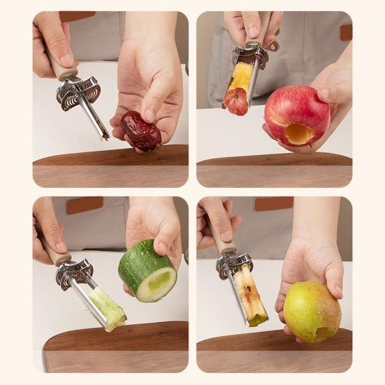 Adjustable Fruit Core Remover Tool Stainless Steel Bell Pepper Cutter Deseeder Quick Seeds Removal for Homemade Dishes