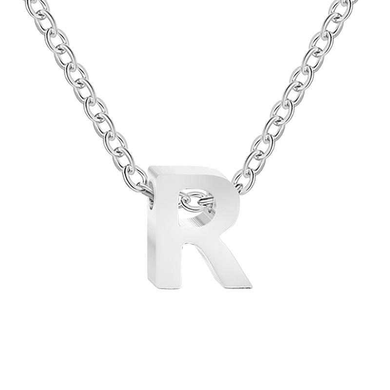 eManco Gold-Plated Stainless Steel Letter Necklace with European & American Pendant