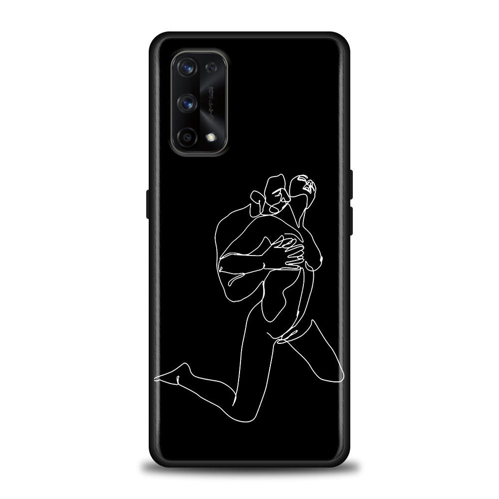Minimalist Line Art Sexy Lover Kiss Case For Realme C21Y C21 C25 C20 C15 C12 C11 C1 GT Master Neo Neo2 5G Fundas Capa Soft Cases