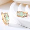 Klassischer englischer Damen-Ohrring, Kinel-Smaragd-Zirkon-Roségold-Farbschmuck