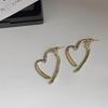 Stylish Heart Shaped Earrings Alloy Material Ear Studs Heart Ear Pendant Trendy Dangle Earring for Fashion Forward Women