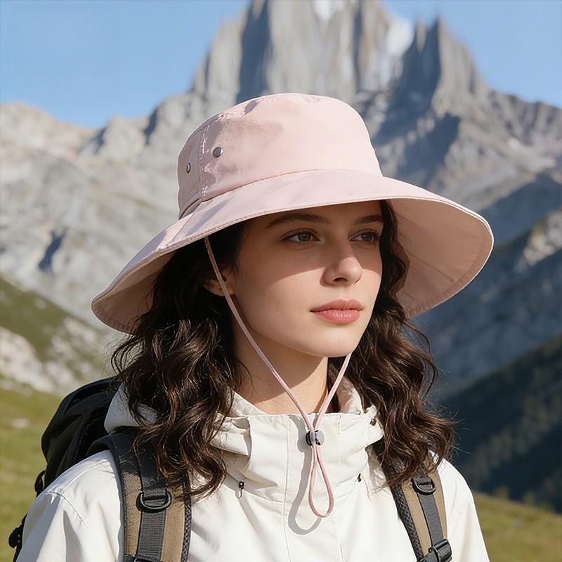 Outdoor Wide Brim Sun Hat With Adjustable Fit For Hiking And Camping