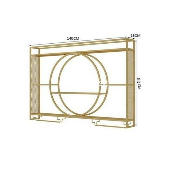 Wall-Mounted Wrought Iron Wine & Liquor Rack with Luminous Design