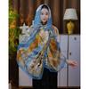 180 * 90 High-End Single-Sided Cut Dill Long Shawl Retro Chinese Style Ancient Charm Elegant Silk Scarf Dunhuang
