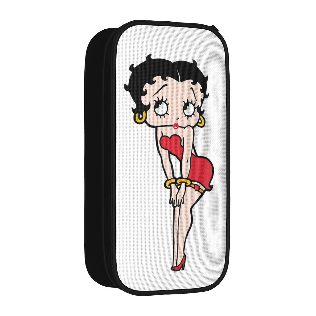 Classic Cute Girl B-Betty Boops Pencil Case Pencilcases Pen Box for Girl Boy Large Storage Pencil Bags Zipper Stationery