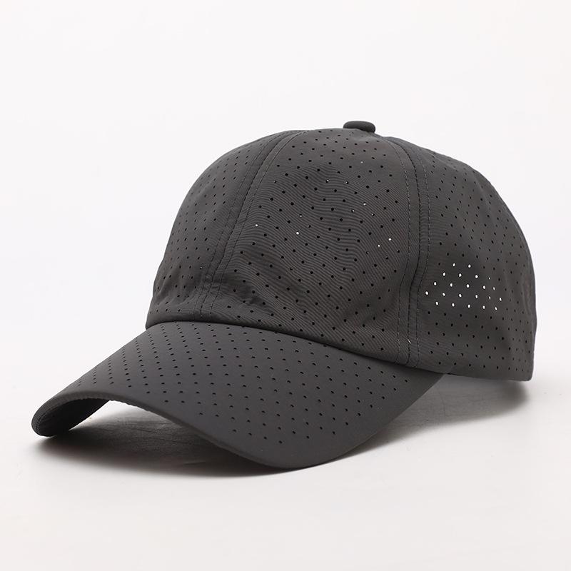 Perforated Baseball Cap With Custom Logo Text Print, Lightweight Quick Dry Running Cap, Adjustable Golf Tennis Hat