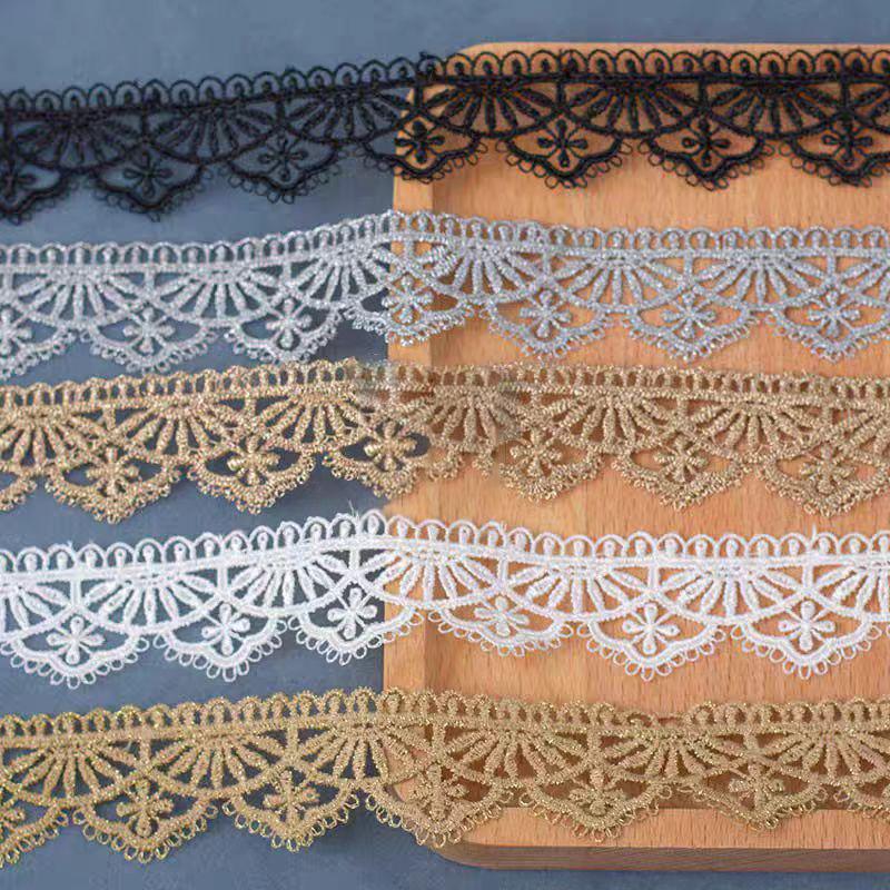 2 Yards/182CM Black Silver Lace Trim Ribbon Hollow-Out Webbing DIY Craft Gift Packing Sewing Decor Supplies 2.6cm
