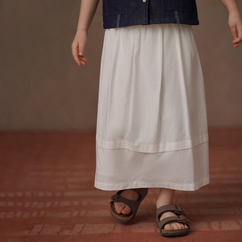 

Белая летняя юбка А-силуэта для девочек Hacikis 140