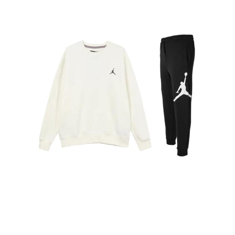 

Jordan Mvp Flight флисовый свитер с круглым вырезом, длинные рукава, средняя талия, эластичные брюки, повседневный спортивный костюм, мужской костюм DA6804-010+FB7020-133 XL