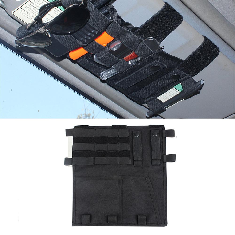 Car Sun Visor Organizer Bag Multi-Pocket for Jeep Wrangler TJ JK JL JT 1997-2025 for Suzuki Jimny 2019-2025 Interior Accessories
