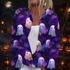 Damen Strickjacke mit langen Ärmeln und Knopfleiste Halloween-Print Lässige Oberbekleidung für Herbst Winter