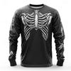 Fashion Halloween  Skull 3D print Pattern Men's Long Sleeve T-shirt Casual Loose Tops 3D Skull Print Tees  Funny Autumn Clothing