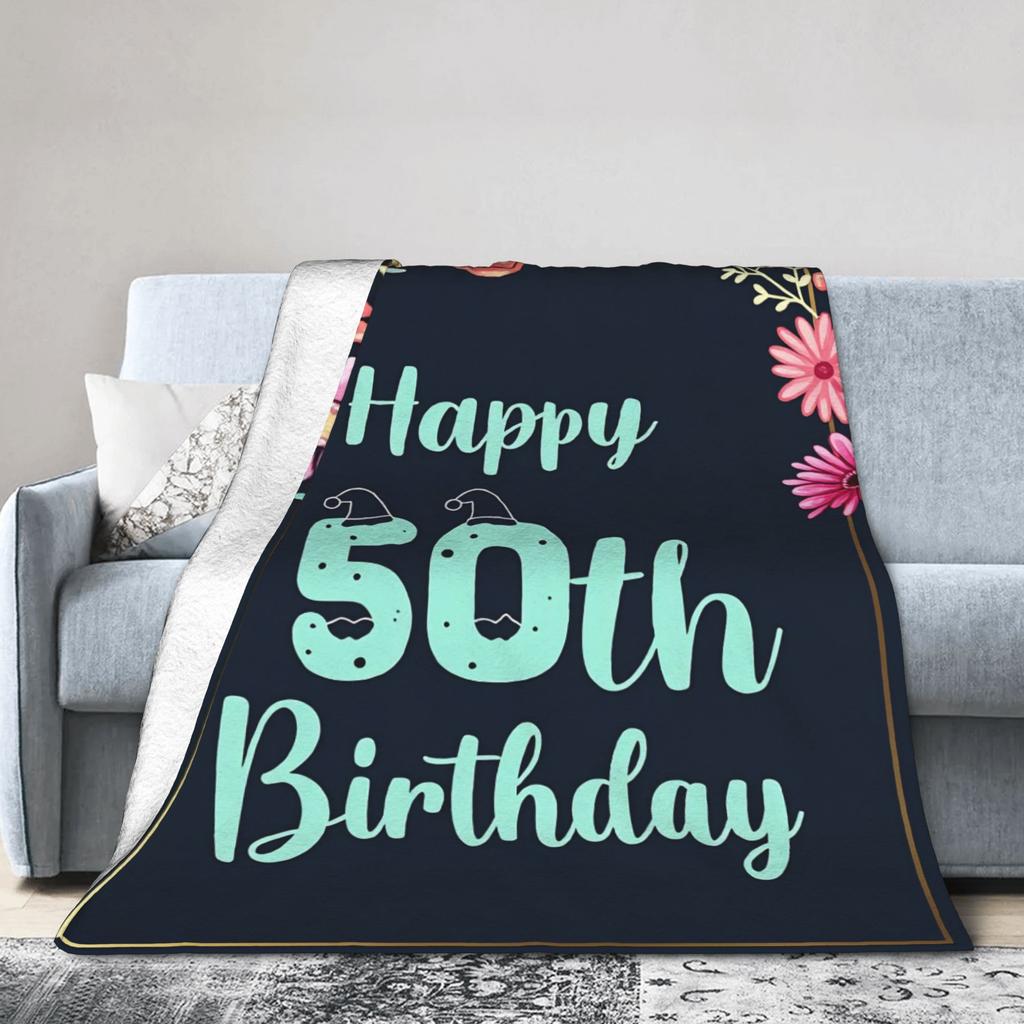 Turning 60 Year Present For Man's 60th Birthday Blanket Adults  Flannel Throw Blanket For Bedroom Warm Comfy Quality Bedspread