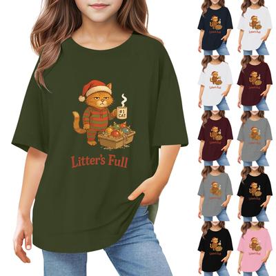 Toddler Girl Boy T-Shirts Kids Top Boys And Girls Printed Short Sleeved T-shirt 1-12Y
