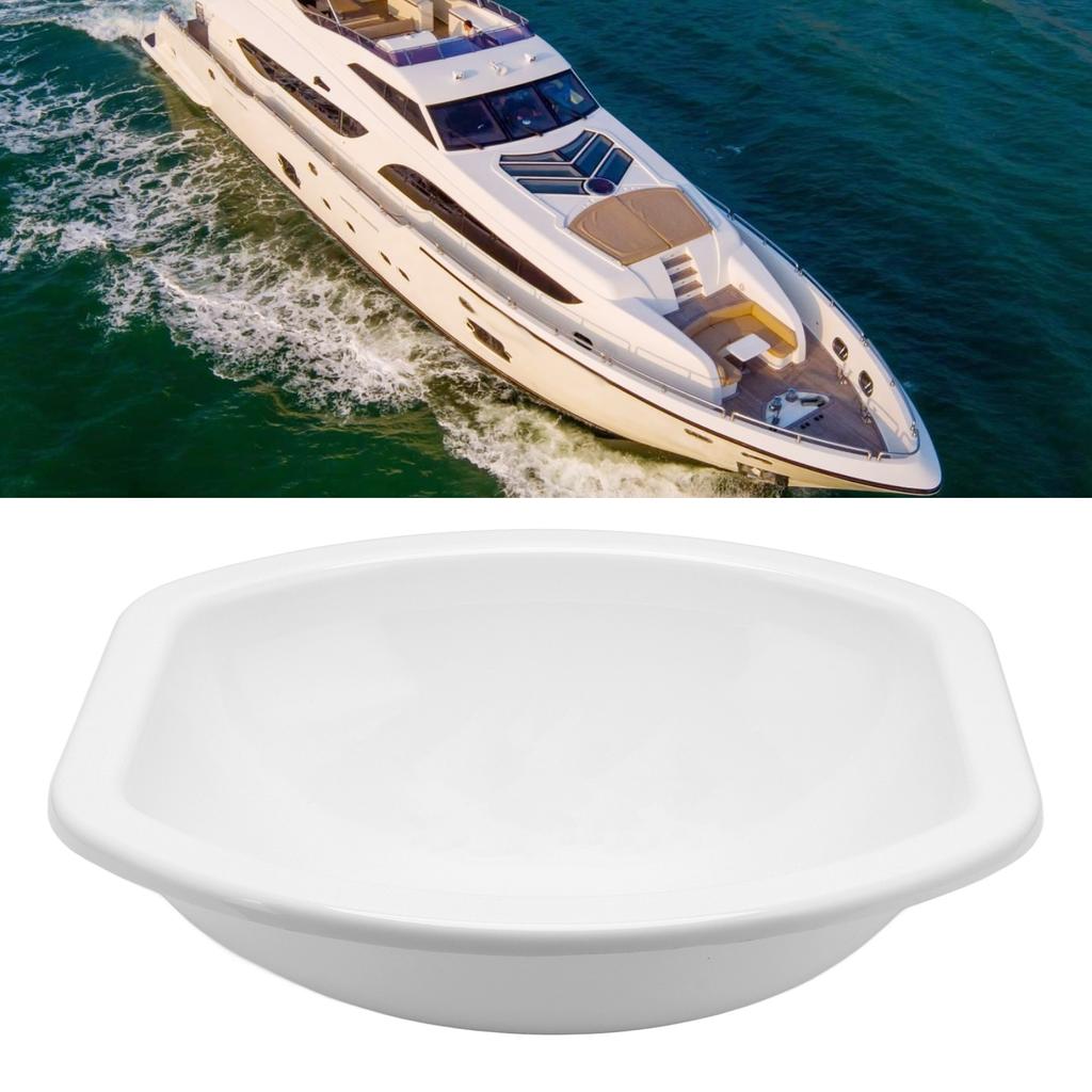 404x384x130mm White Vessel Sink Bowl Modern Acrylic 40mm Drain Hole for Caravans Campers Yachts Bathroom