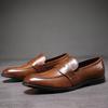 British Style Dress Shoes Men Platform Loafers Casual Business Shoes 2024 Autumn Slip on Leather Shoe for Male Mocasines Hombre