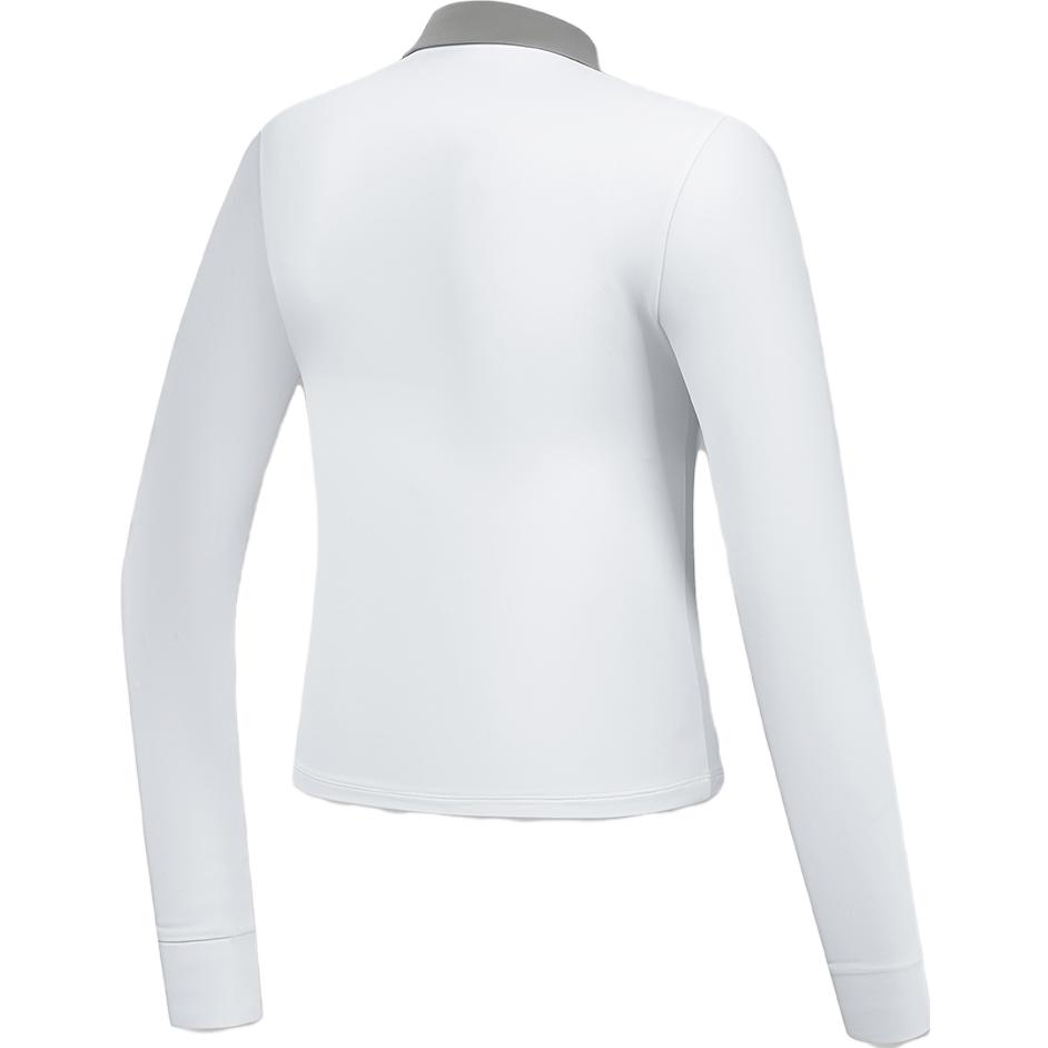Fila 2023 Winter New Knit Long Sleeve Polo Shirt Sun Protection Golf Sports Top Women Tops Jade-White A11W345207F-WT