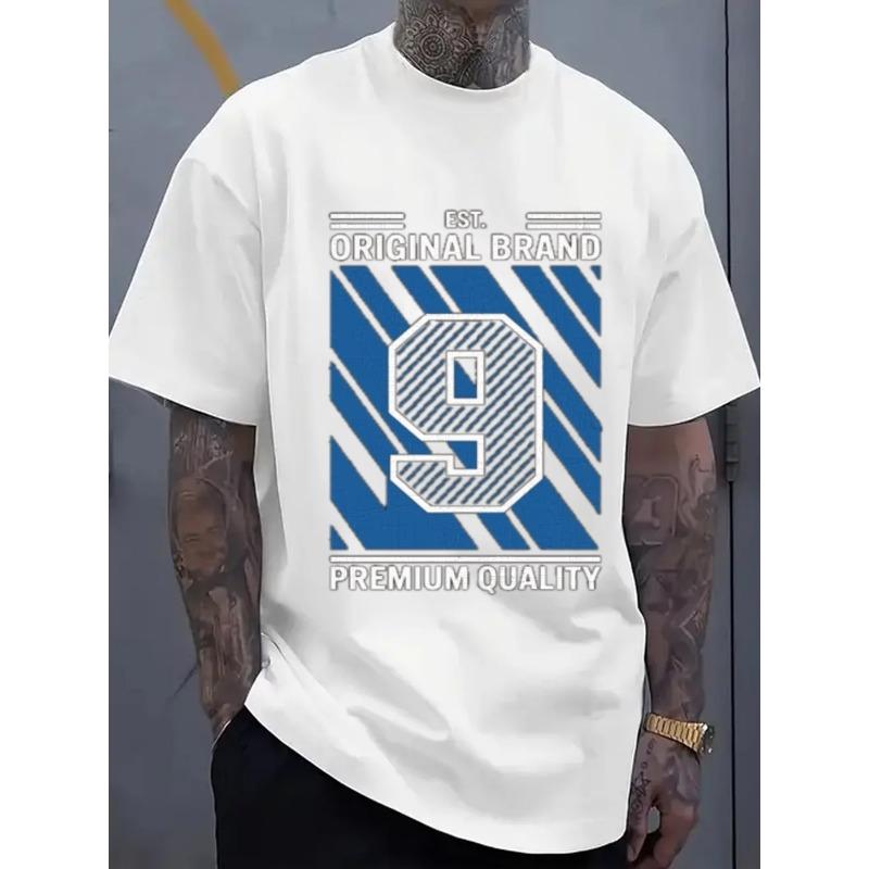 

Premium No.9 Tee Graphic T-Shirt | Mens Elegantly Limited Edition, Casual Crew Neck, Slight Stretch Fabric,Perfect for Daily & Casual Wear S белый