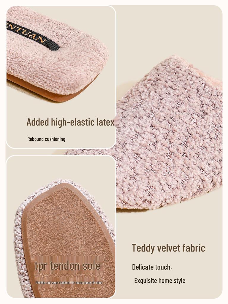 Weiche Samt-Indoor-Hausschuhe mit Anti-Rutsch-Sohle für Damen & Herren - Warm, hautfreundliche Baumwolle für Herbst & Winter