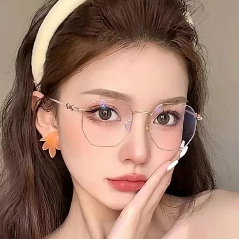 Anti-radiation Glasses for Women Student Glasses Anti-blue Light Oval Frame Computer Glasses Replaceable Lenses