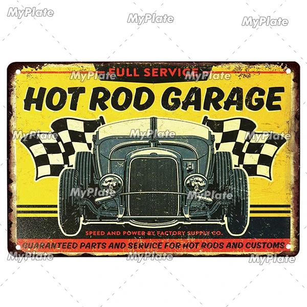 Hot Rod Garage Vintage Metal Sign Tin Sign Vintage  Decoration Plaque Home Wall Decor Bar Sign Home Decor Poster Drop Shipping