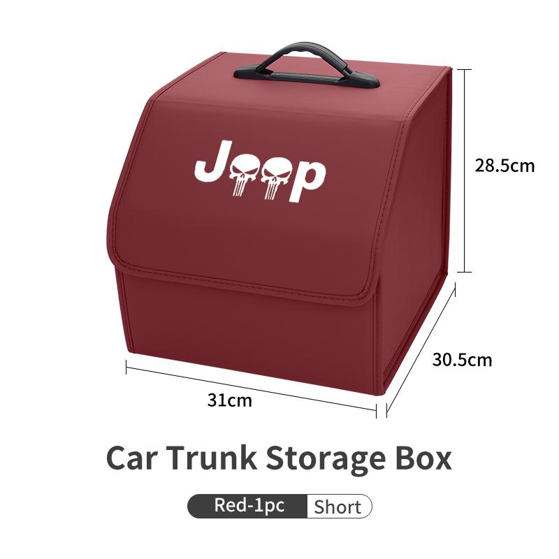 Car Trunk Storage Box Leather Tools Organizer Kit Accessories For Jeep Grand Cherokee Compass Patriot Renegade Wrang