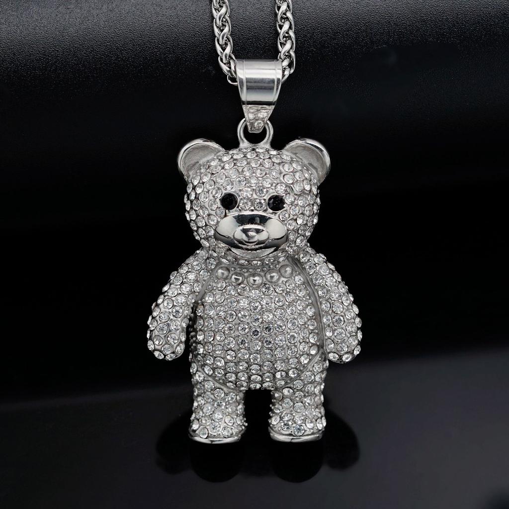 Pendant New Hip Hop Fashion Jewelry Animal Cute Bear Pendant Necklace