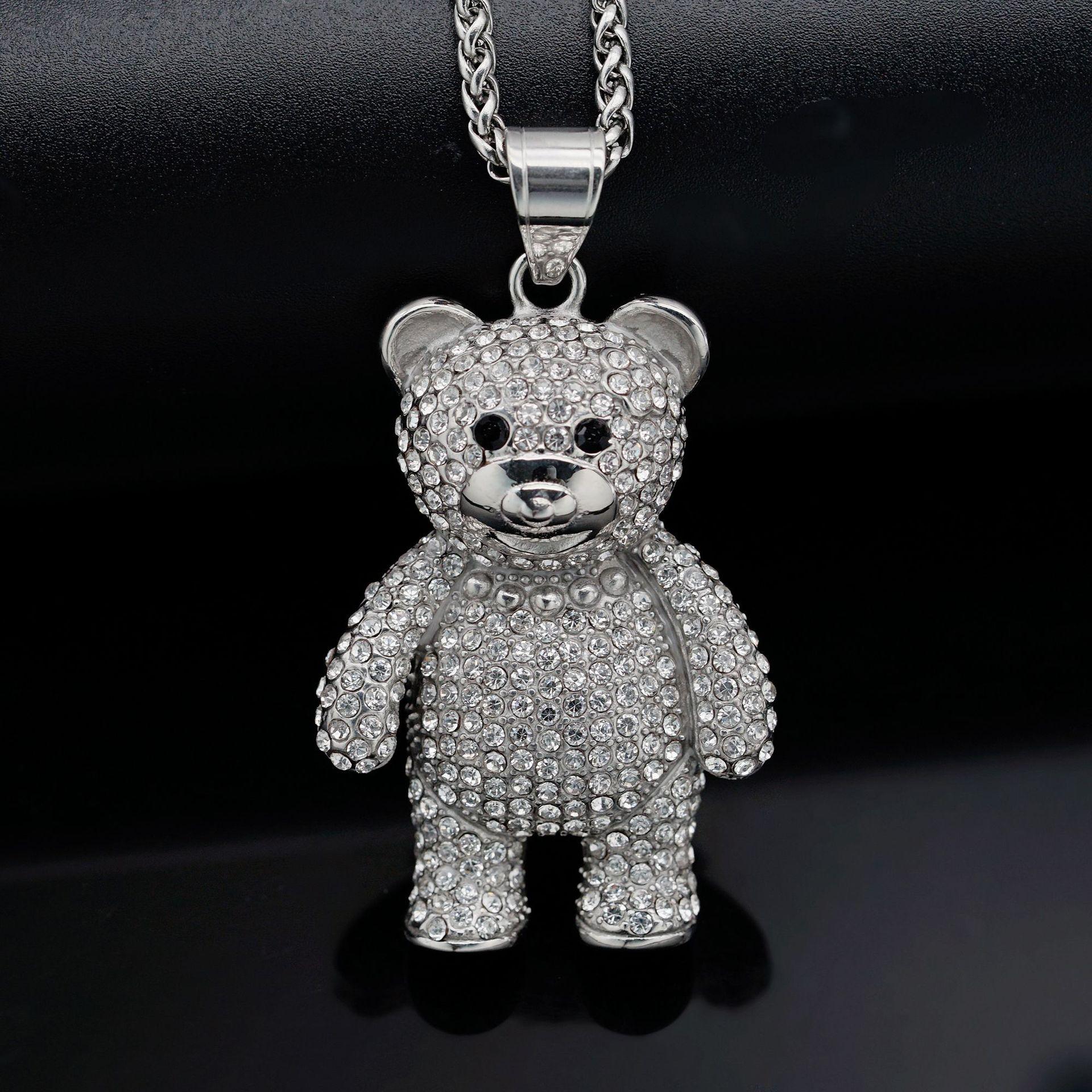 

Pendant New Hip Hop Fashion Jewelry Animal Cute Bear Pendant Necklace 50CM