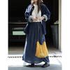 Johnature Japanese Large Pocket Skirt Summer Japanese Casual Elastic Waist Loose Women Skirts