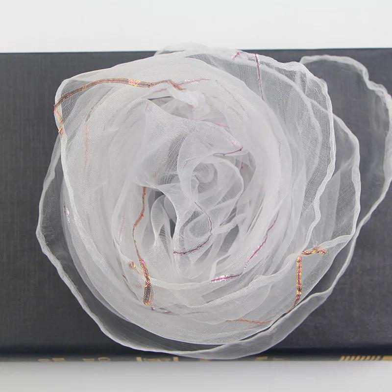 10pcs 60x60cm Solid Colors Chiffon Organza Silky Scarf Baby Girls Children Kindergarten Dance Performance Square Neck Scarf