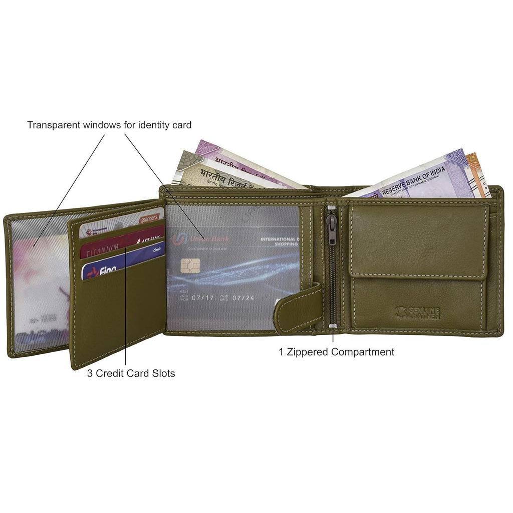 Oliver Olivgrön Läderplånbok för Män