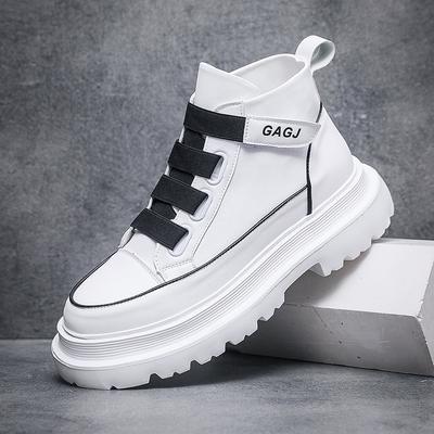 Buty wysokie męskie małe białe buty męskie buty deskorolkowe trend mody boczna klamra męskie buty buty Martin platforma spot