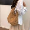 Women Woven Bag Chic Hobo Bag Large Capacity Weaving Shoulder Purse Stylish Hollow Out Handbag Vacation Bag