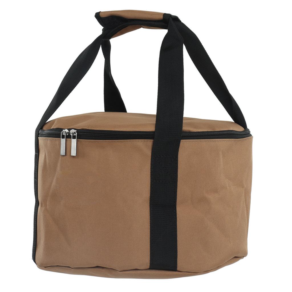 Zewnętrzna torba do przechowywania naczyń kuchennych Khaki Przenośny organizer na naczynia stołowe do gotowania na kempingu ze paskami z uchwytami