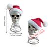 Topo de Árvore de Natal de 5 polegadas Caveira Com Chapéu de Papai Noel Ornamento de Caveira Plástica para Feriados Xmas Ornamento de Caveira Colorida Navidad Decoração
