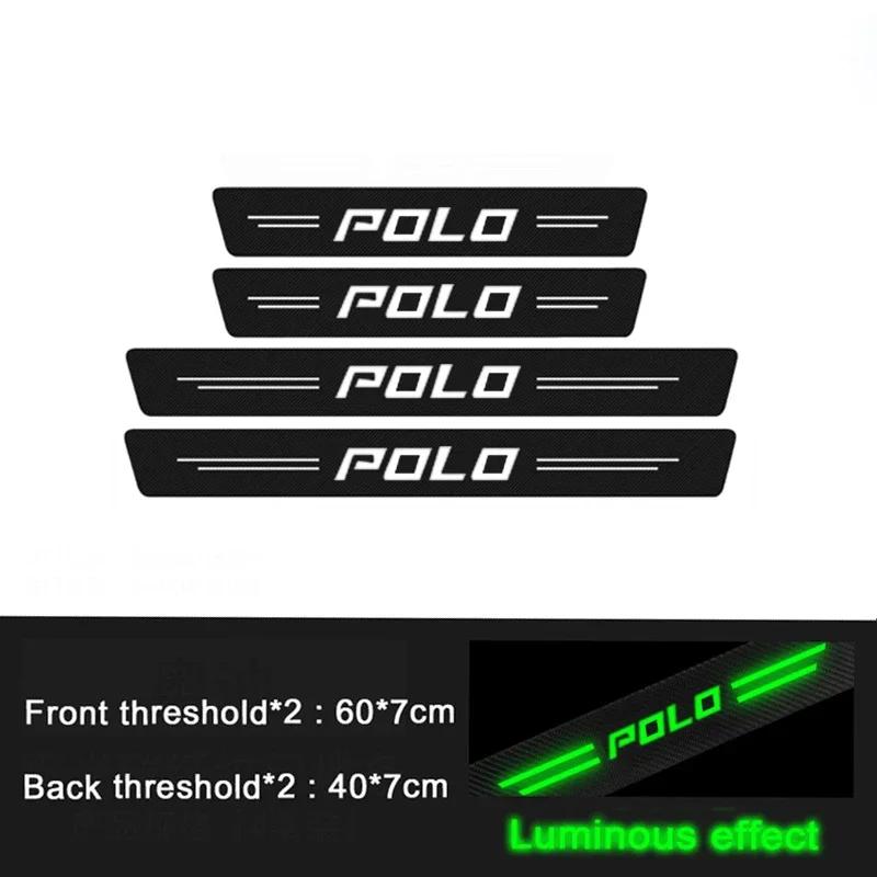 DOG1 Glow-in-Dark Car Threshold Sticker for Volkswagen VW POLO Logo Scratch-Resistant Stylish Door Sills Protection Decoration