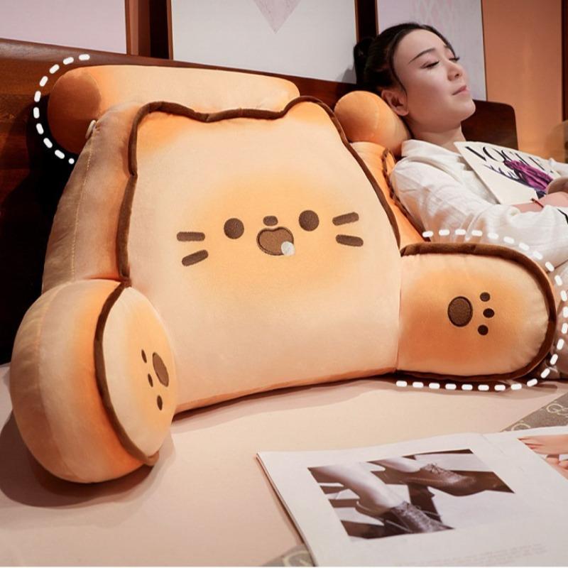 Removable washable cushions Bedhead backrest mat Cartoon butter biscuit pillows soft and comfortable sofa cushion lazy person Waist and Neck Pillow