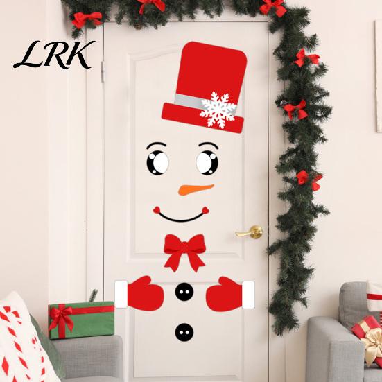 Self Adhesive Holiday Window Clings Christmas Snowman Stickers, DIY Decorative Emoticon Stickers for Party Supplies, Glass Waterproof Peel and