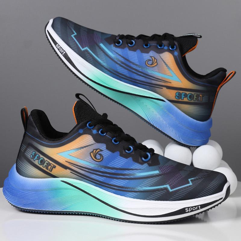 Men's shoes casual shoes 2025 spring new shock-absorbing soft-soled non-slip running shoes breathable mesh sports sports shoes