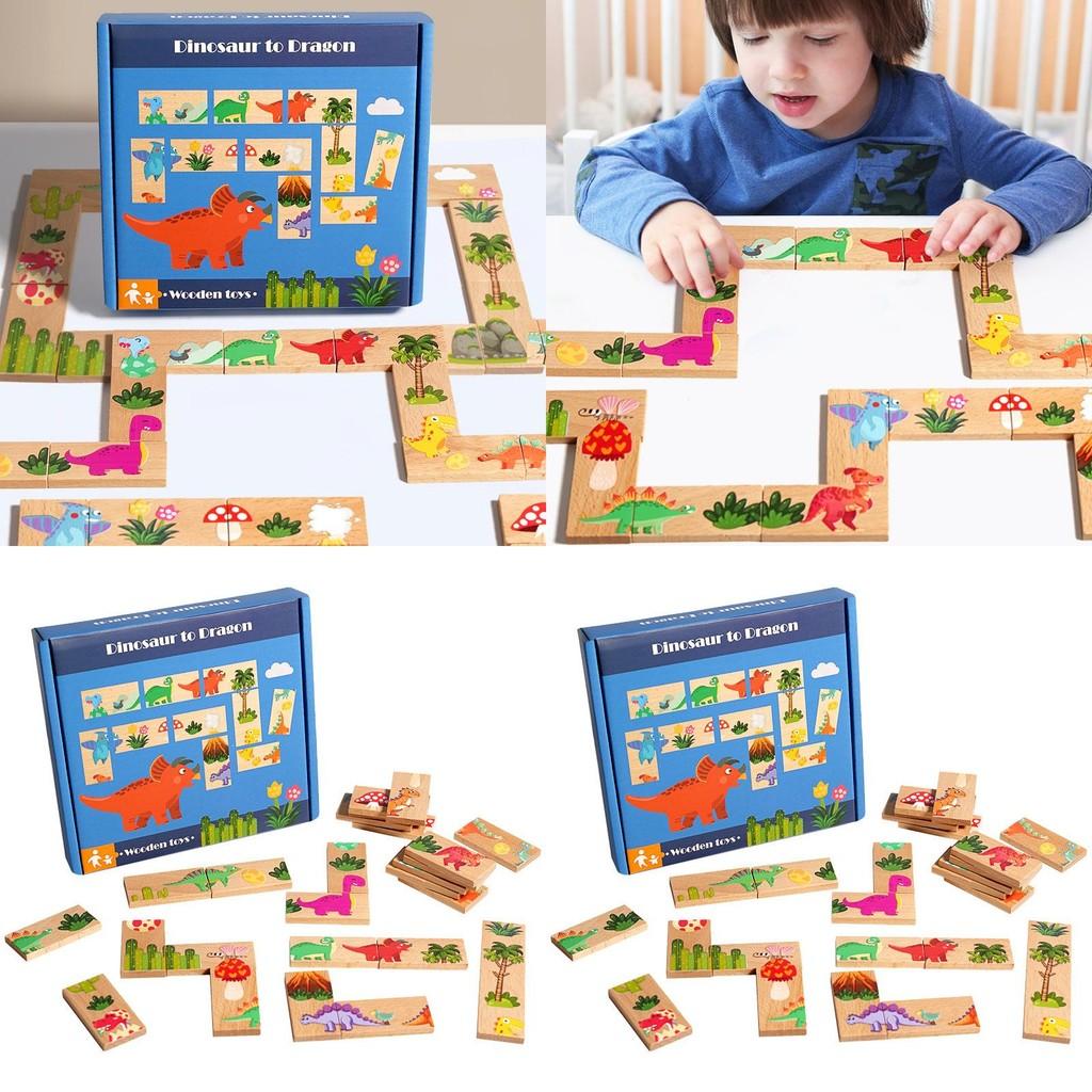 Wooden Dinosaur Connect Game For Kids Educational Toy Puzzle For Brain Development