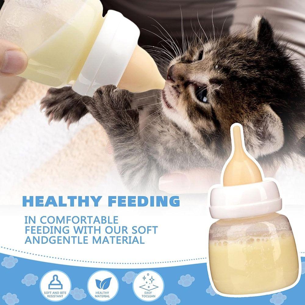 NEW Reusable Kitten Feeder Newborn Care Silicone Kitten Bottle Nipple Animal Feeding Puppy Feed Kit Foster Care