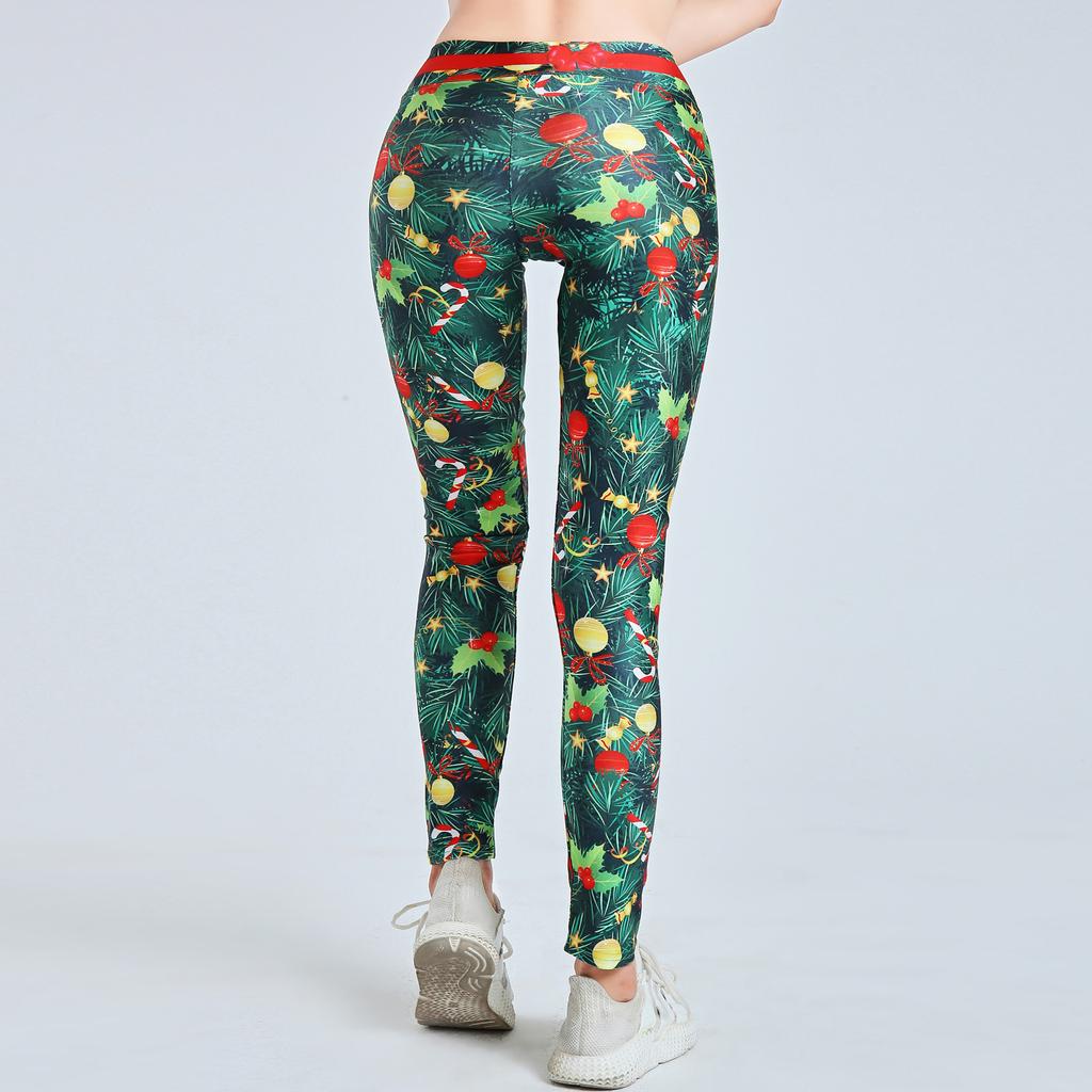 Christmas Digital Printing Sports Yoga Leggings Women's Pants