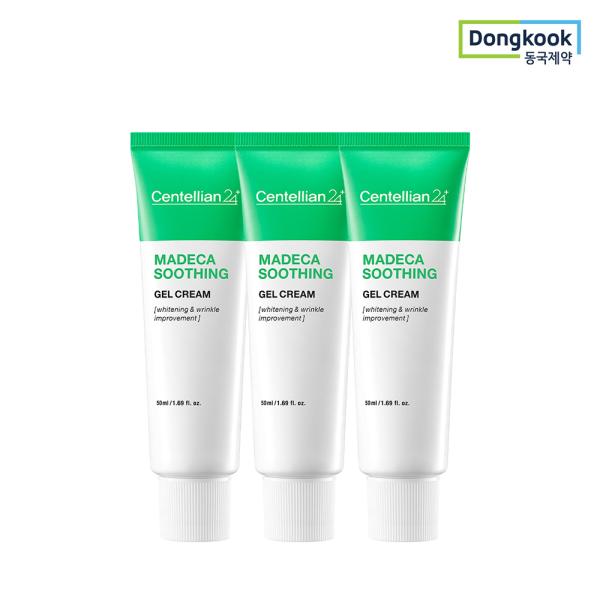 Madeca Soothing Gel Cream 50ml (3ea) with Centella Asiatica Extract and Soothing, Low-Irritation Care