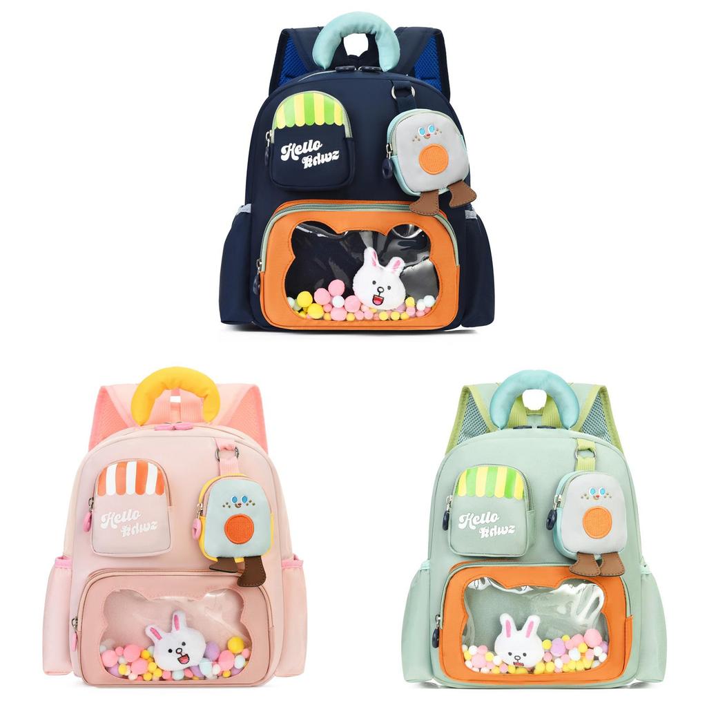 Childrens Oxford Cloth Backpack With Animal Pattern And Padded Shoulder Straps For Kindergarten Students